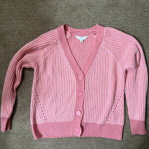 Pink Striped Cardigan